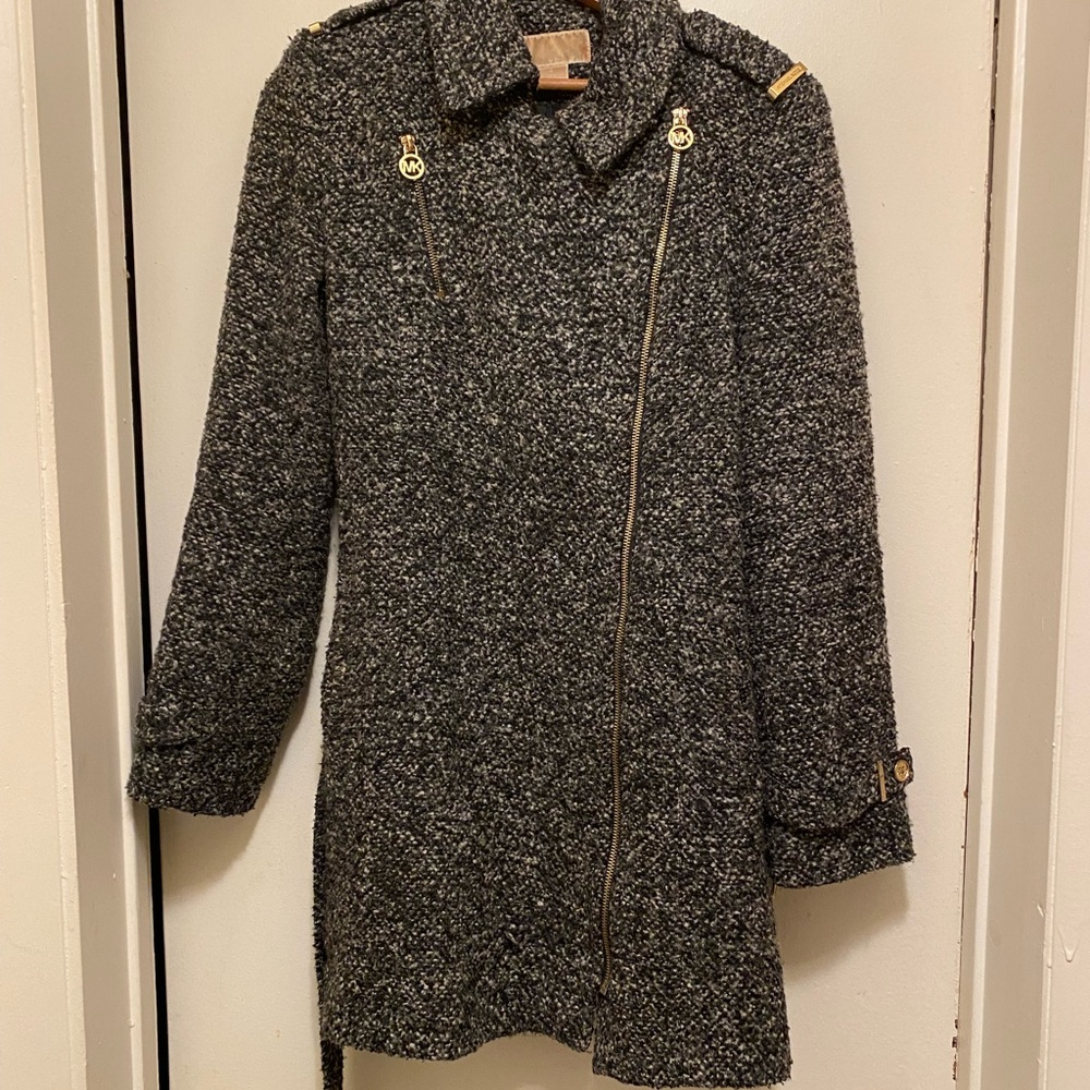 Michael Kors Charcoal Tweed Trench Coat